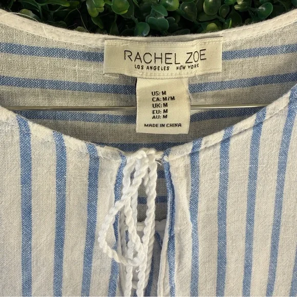 Rachel Zoe Blue and White Striped Tassel-Hem Tunic - Picture 4 of 9